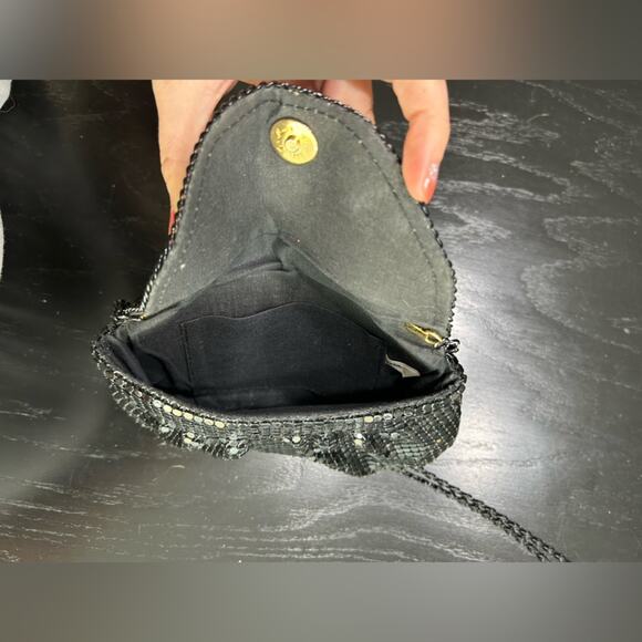 black chain metal mesh link cord body or clutch- VTG mesh- disco date night - Picture 8 of 8